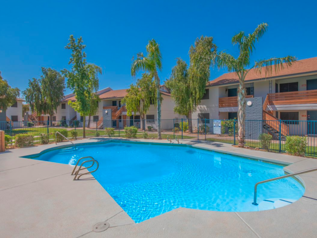 Rise Westgate pool and apartment building in Phoenix, Arizona