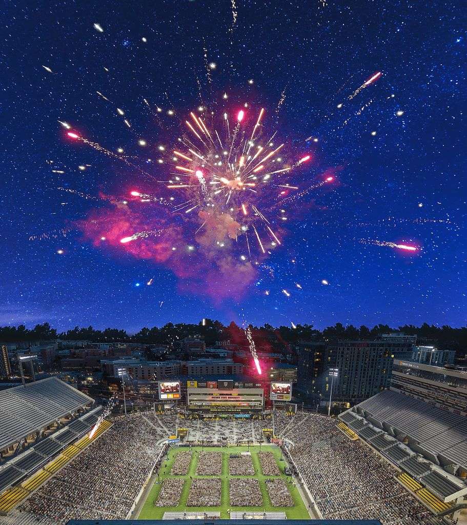 Tempe Arizona Football Stadium Fireworks