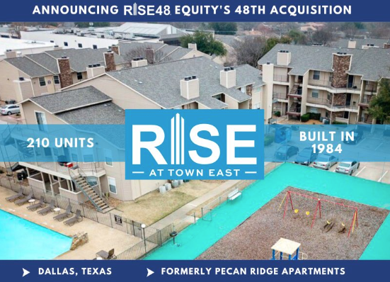 Rise48 Equity closes on Rise at Town East in Dallas, Texas