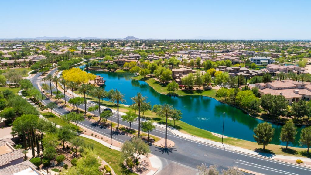 Chandler, AZ aerial view of the city
