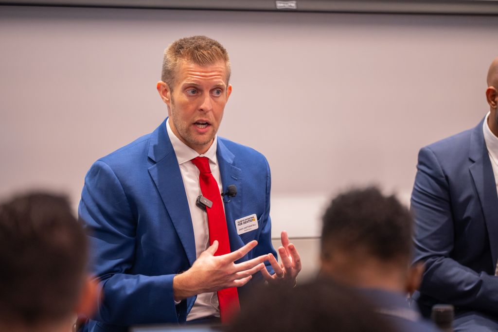 A person speaking to a group