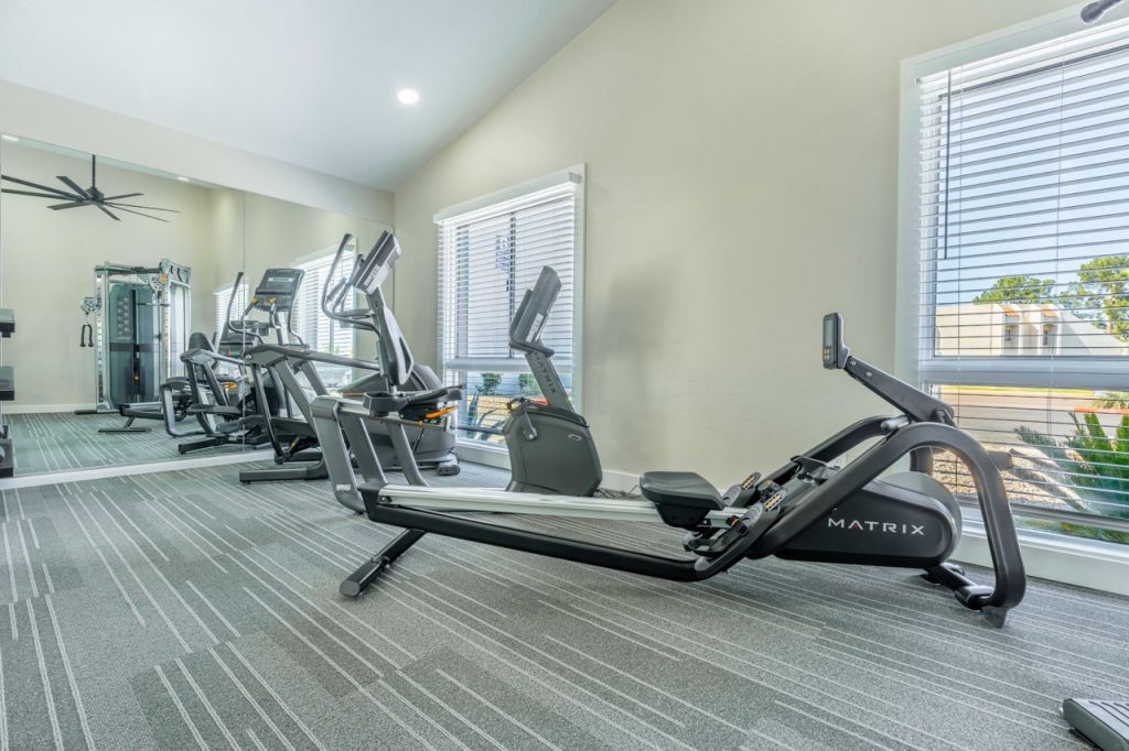 Gym machines at an apartment gym