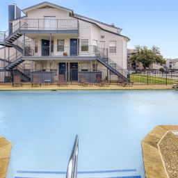 An apartment complex pool