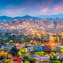 Phoenix Arizona colorful skyline