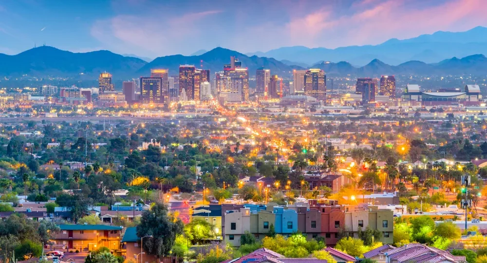 Phoenix Arizona colorful skyline