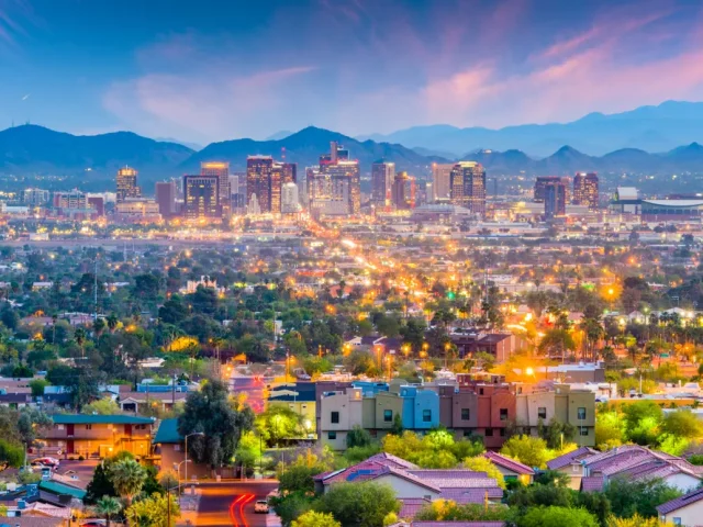 Phoenix Arizona colorful skyline